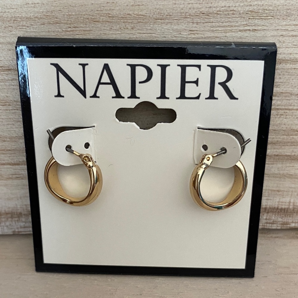 NEW Napier 1/2 inch Gold Hoop Earrings